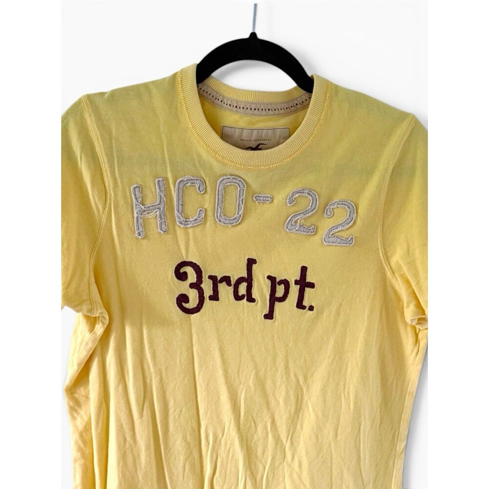 Vintage Hollister Y2K M Medium Distressed HCO Stitched Yellow Mens 100% Cotton